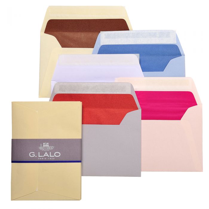 10 feuilles A5 et 5 enveloppes C6 - Vergé de France Blanc - G. Lalo